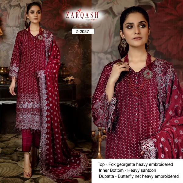 Zarqash Adan's Libas 2 Designer Georgette Pakistani Style Salwar